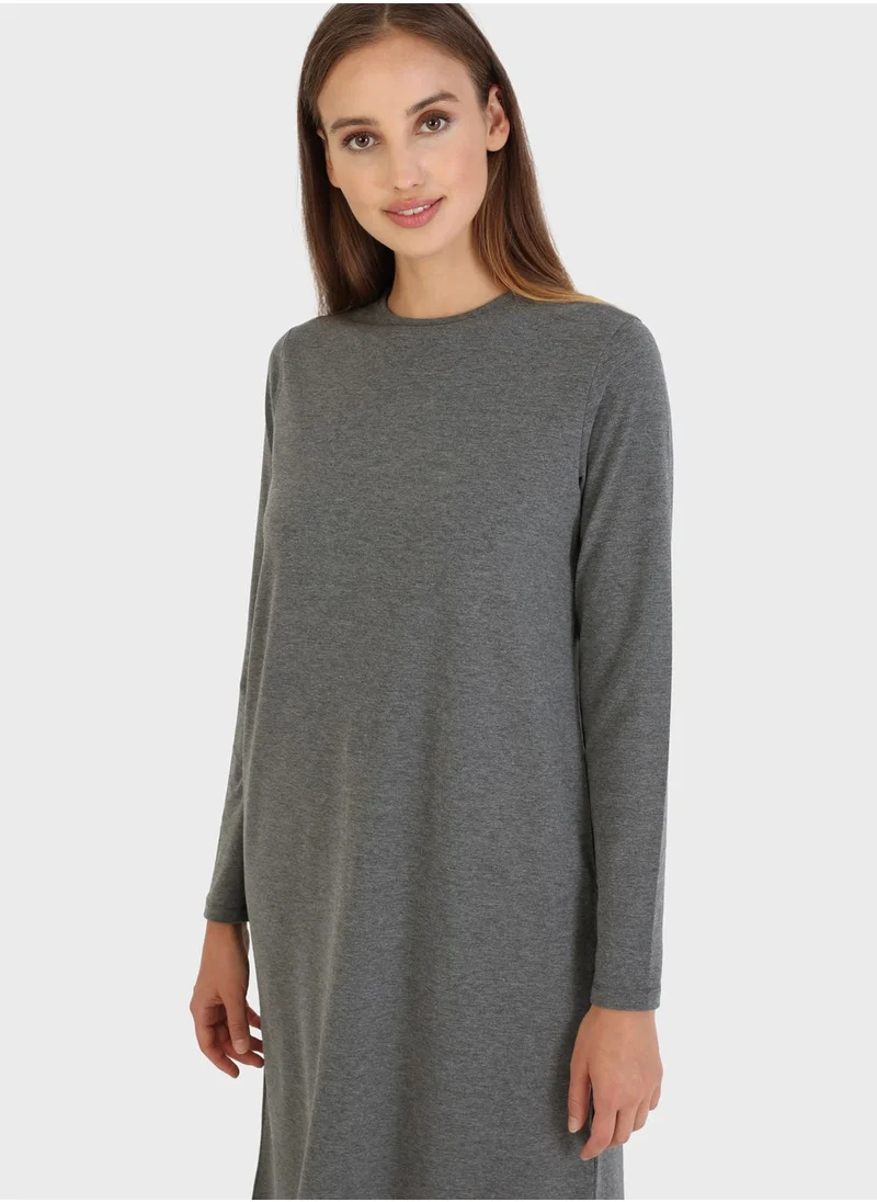 Refka by modanisa Crew Neck Knitted Tunic
