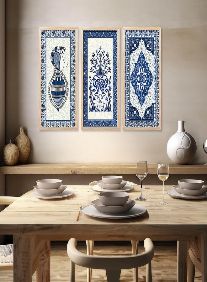 walllane Traditional Indian Art Pichwai Wall Hanging Paintings | Painting for wall Decoration | Traditional Indian Art Pichwai Wall Décor Paintings Set of 3 (10x19 inch, J) - Image 3