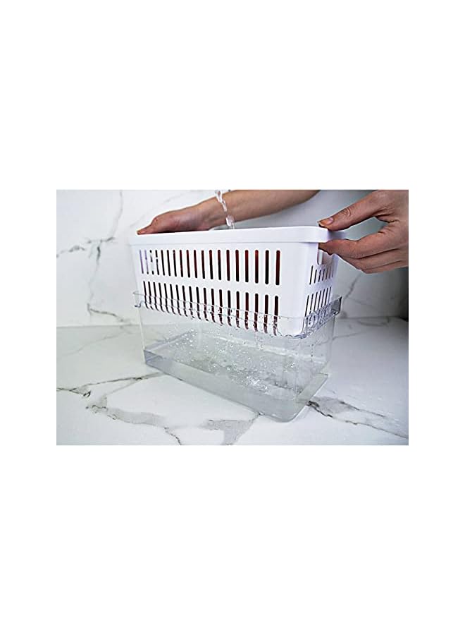 S-TOP Clear Fresh Organizer with Basket, 5 Liter Capacity, Natural - Image 2