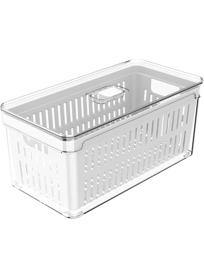 S-TOP Clear Fresh Organizer with Basket, 5 Liter Capacity, Natural - Image 1