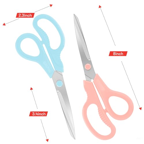 Niutop 8" All Purpose Scissors - Heavy Duty, Ergonomic Comfort Grip Shears for Office, Home, School, Art & Craft - Image 4