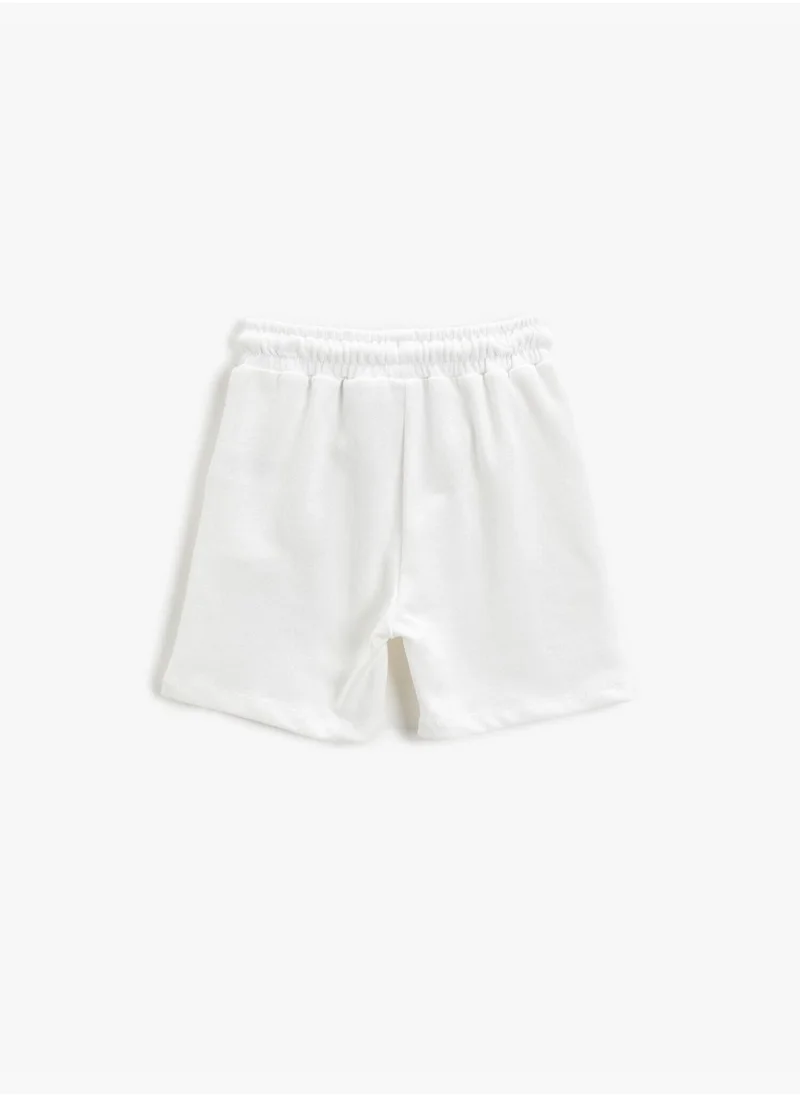 كوتون Drawstring Printed Short Pocket Detail Cotton