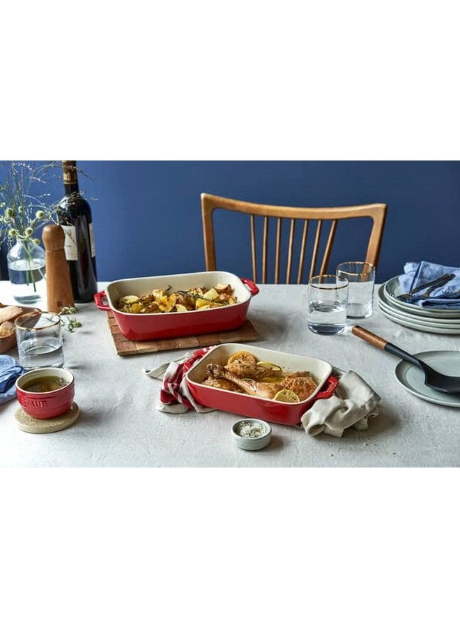 STAUB Ceramics Rectangular Baking Dish Set, 2 pc, Cherry - Image 4