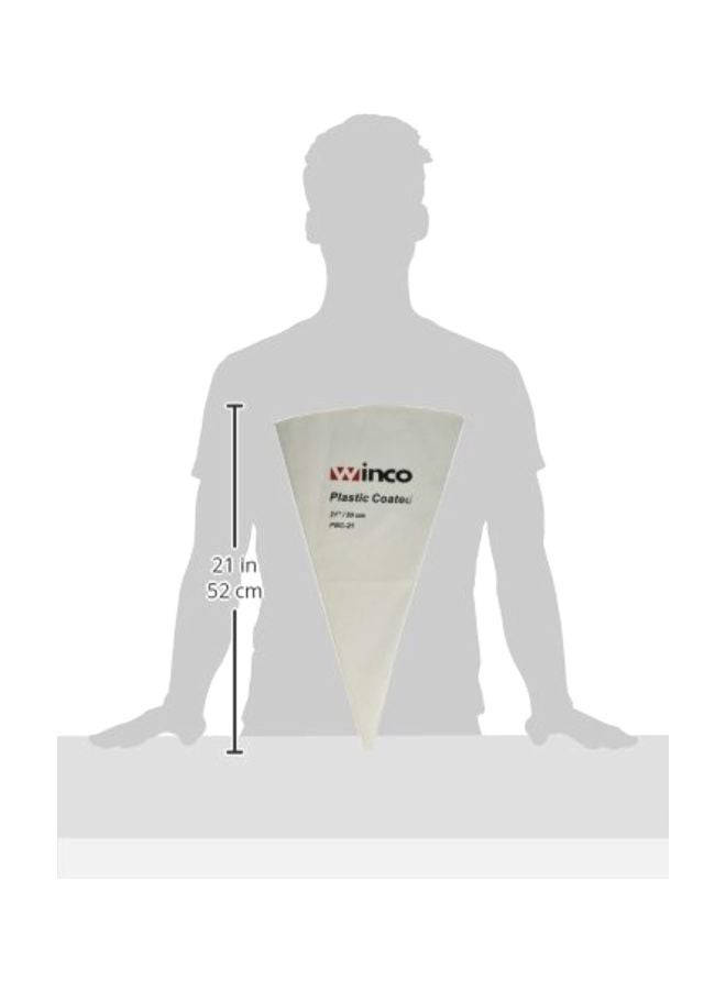 Winco Pastry Bag Cotton with Plastic Coating, 21-Inch,White,Medium - Image 2