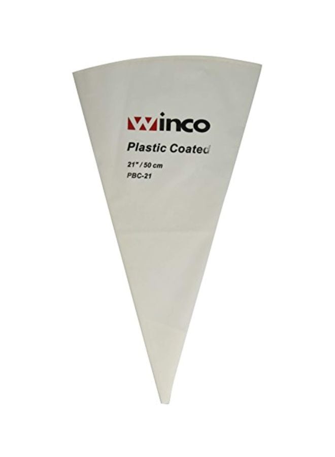 Winco Pastry Bag Cotton with Plastic Coating, 21-Inch,White,Medium - Image 1