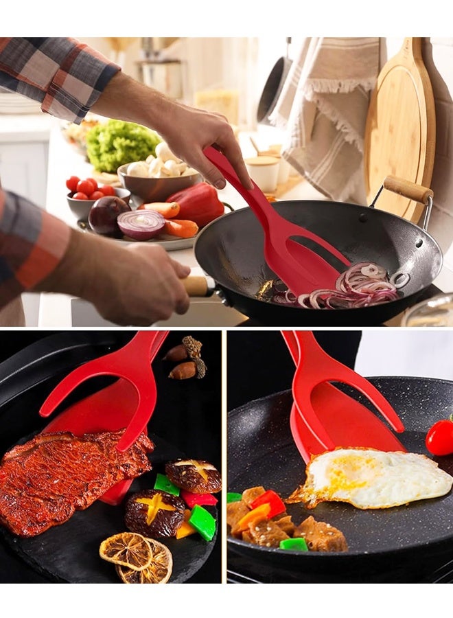 2 PCS 2 in 1 Grip and Flip Spatula Tongs Spatulas for Kitchen use Eggflipper Spatulaflipper Eggturner Pancake Fish French - Image 5
