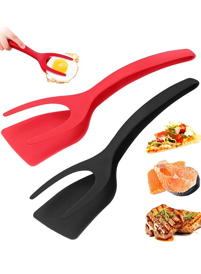 2 PCS 2 in 1 Grip and Flip Spatula Tongs Spatulas for Kitchen use Eggflipper Spatulaflipper Eggturner Pancake Fish French - Image 1