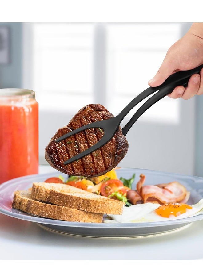 2 PCS 2 in 1 Grip and Flip Spatula Tongs Spatulas for Kitchen use Eggflipper Spatulaflipper Eggturner Pancake Fish French - Image 4