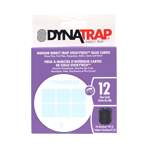 Dynatrap Official Replacement StickyTech Glue Cards for Dynatrap DT152 Indoor Insect Trap and Killer – Catches and Kills Fruit Flies, Gnats, Moths, Mosquitoes & Other Flying Insects, 21523 - 12 Pack - Image 1