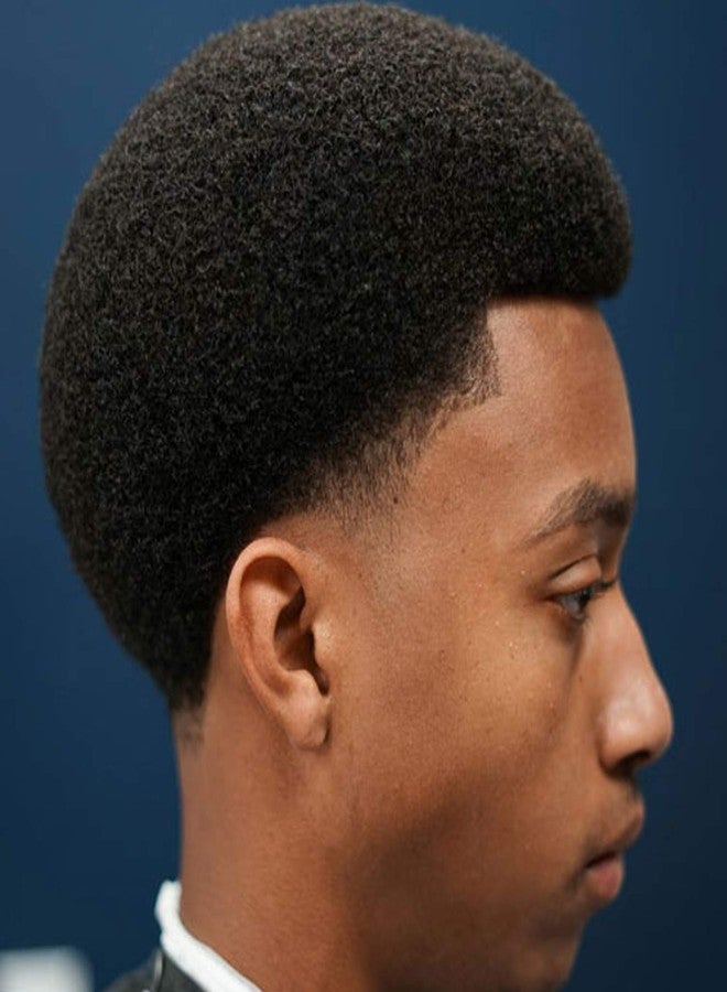 Voloria Brazilian Virgin Human Hair Afro Curl Toupee 10x8inch for Black Men Human Hair System #1 Jet Black Color - Image 1