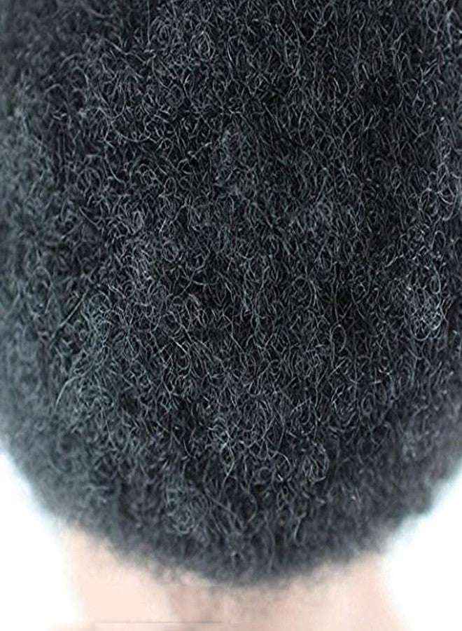 Voloria Brazilian Virgin Human Hair Afro Curl Toupee 10x8inch for Black Men Human Hair System #1 Jet Black Color - Image 5