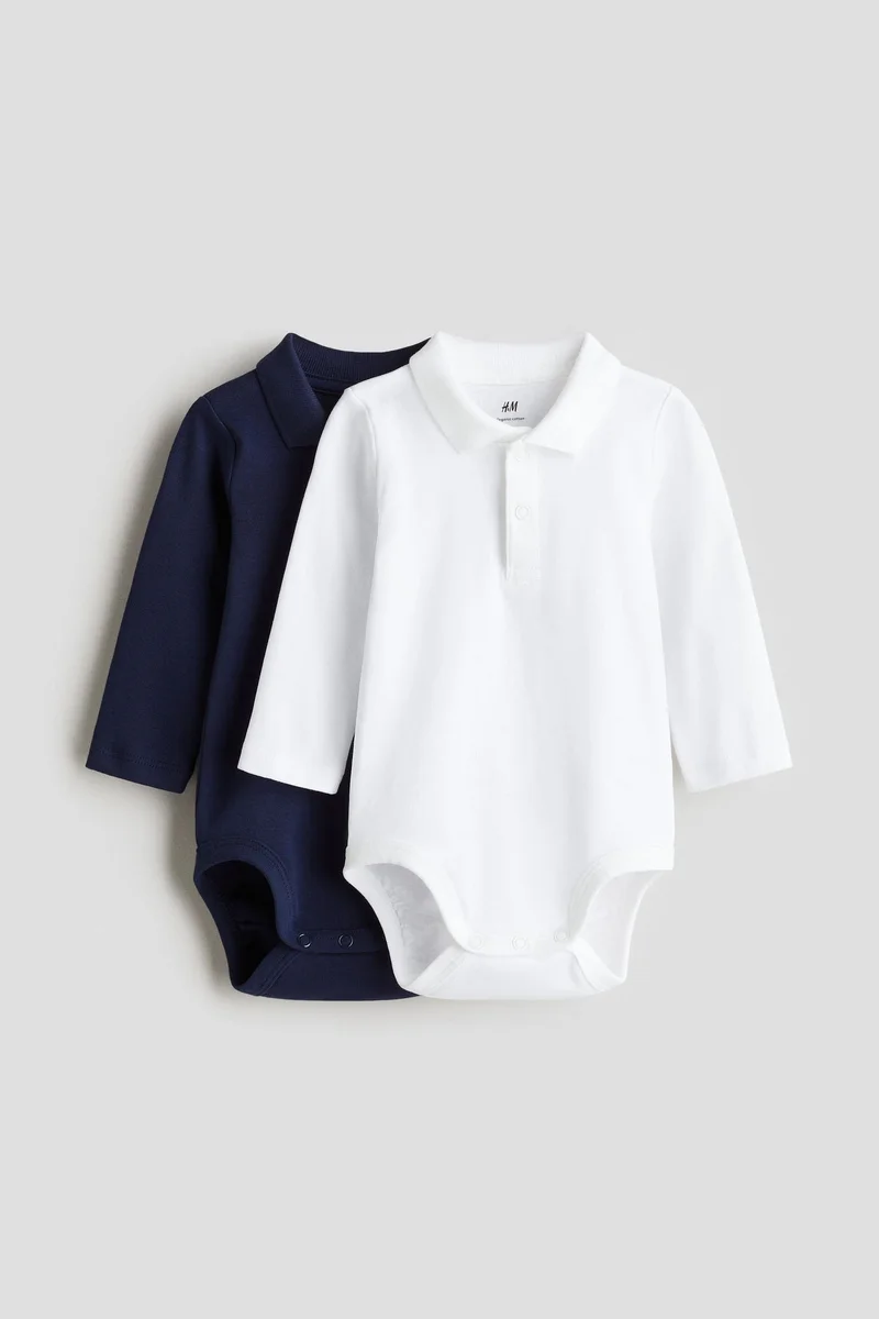 H&M 2-pack collared bodysuits