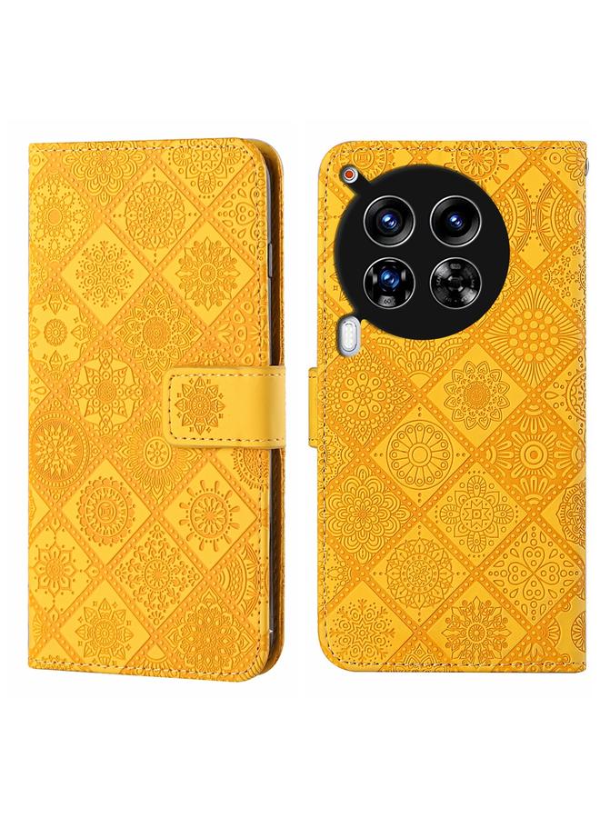 The Bros Case For Tecno Camon 30 4G / 5G Ethnic Style Embossed Pattern Leather Phone Case