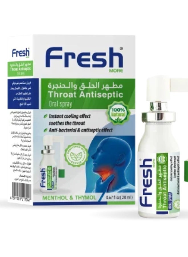 Fresh MoreThroat Antiseptic Oral spray, - (MENTHOL & THYMOL 20 ml) - Image 2