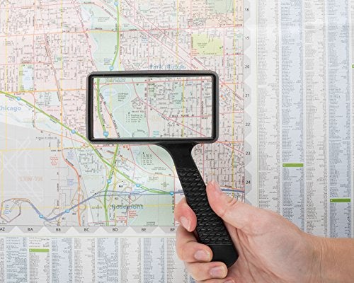 MagnifyLabs Jumbo Rectangular Handheld Magnifying Glass (3X Magnification) – Scratch Resistant Glass Lens - Large Horizontal Viewing Area - Image 4