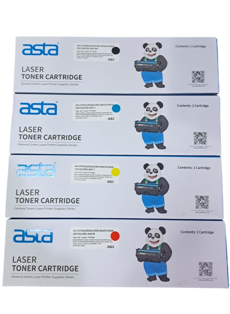 Asta Compatible HP CF400A 401A 402A 403A 201A Color Toner Cartridge For HP201A LaserJet Pro M252 M252dw M277n M252N M277dw Printer.4 Color set Black Cyan Yellow Magenta