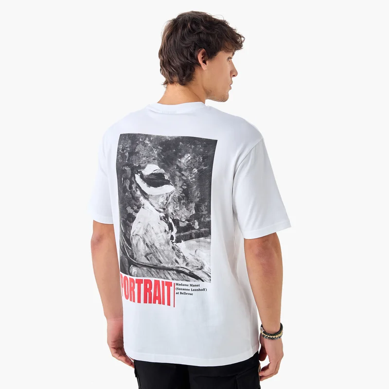 SP Characters Edouard Manet Print T-shirt with Crew Neck
