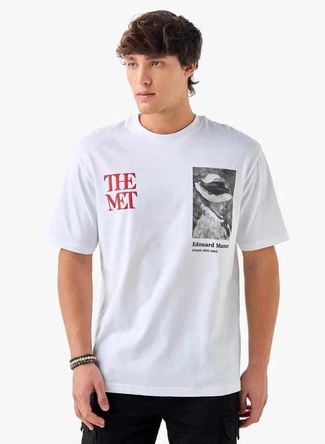 اس بي كاركترز تيشيرت إدوارد مانيه بطبعة ورقبة دائرية