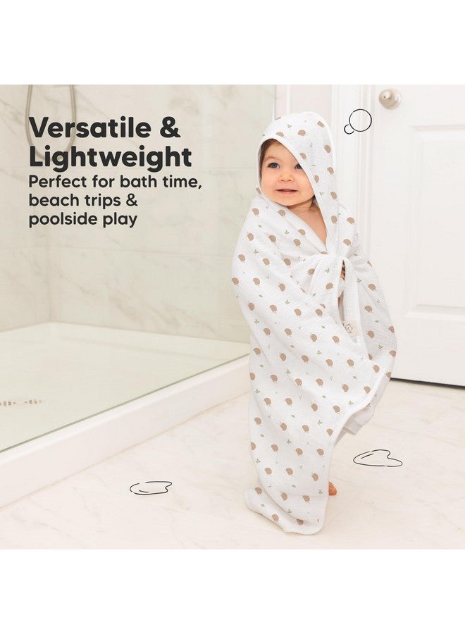 KeaBabies Muslin Baby Bath Towels with Hood for Girls, Boys, Large Organic Cotton Hooded Baby Towels for Newborns, Toddlers, Infant, Kids, Soft Absorbent Newborn Bath Essentials Gift Set (Bruce) - Image 5