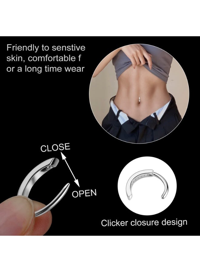 2 Pcs 14G Belly Button Rings Belly Rings for Women CZ Opal Navel Rings Belly Piercings Jewelry Belly Barbells Stainless Steel Body Belly Button Piercing Jewelry - Image 3