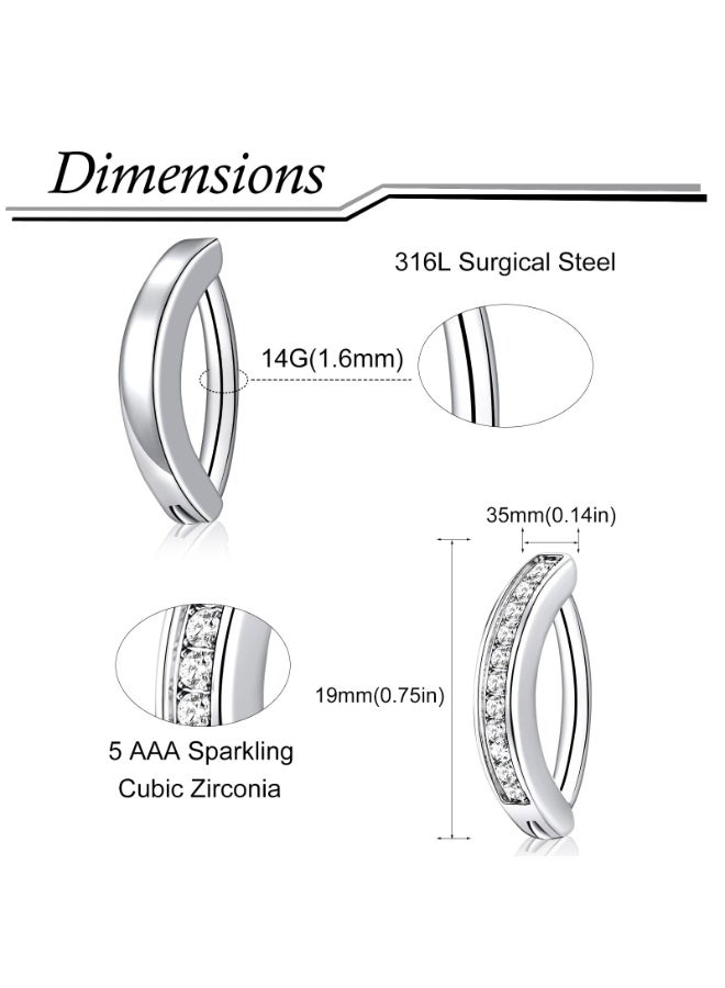 2 Pcs 14G Belly Button Rings Belly Rings for Women CZ Opal Navel Rings Belly Piercings Jewelry Belly Barbells Stainless Steel Body Belly Button Piercing Jewelry - Image 2