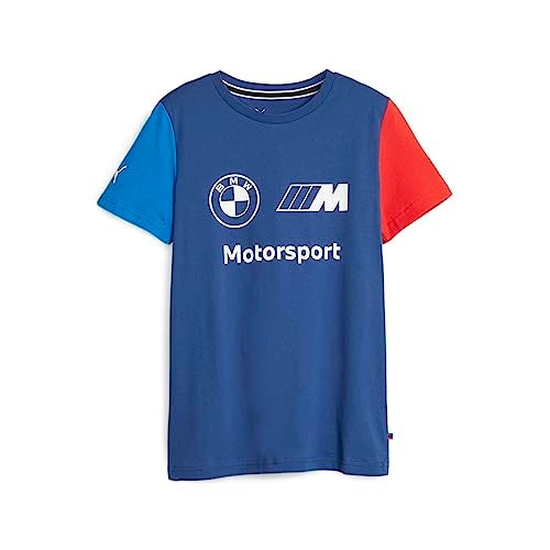 PUMA BMW M Motorsports Kids Essentials Logo Tee, PRO Blue-M Color, X-Large - Image 1