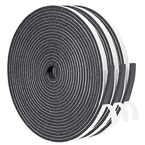 Yotache Weather Stripping Door Seal Strip 1/4" x1/8", New Adhesive Foam Insulation Seal Tape for Door Jamb Frame, Windows, 3 Rolls x 16.5ft, Total 50ft Long - Image 1