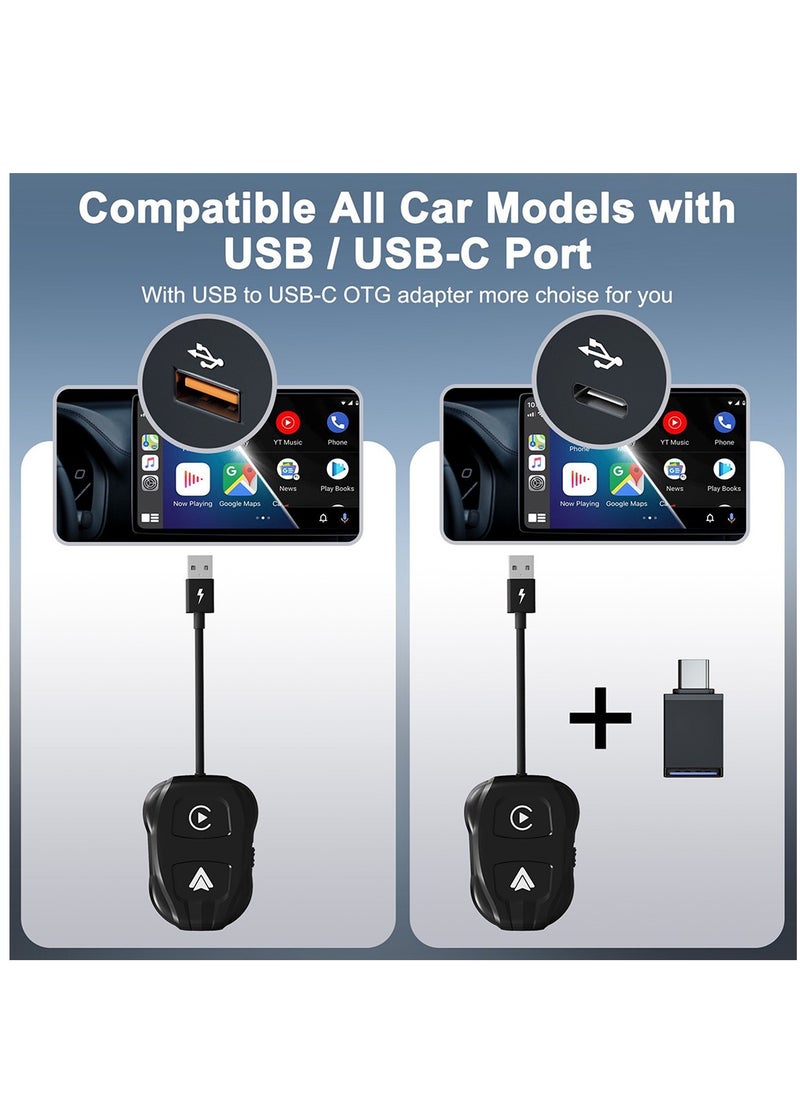 2-in-1 Wireless Apple CarPlay & Android Auto Wireless Adapter, 5.8 GHz Wireless Carplay Dongle for Wired Apple Carplay & Android Car Converts Wired to Wireless Fast and Easy Use Fit - pzsku/ZDD9CA7675120457AAC8DZ/45/_/1723530333/4d26a179-ab40-4686-8317-a8a10b94e9bb