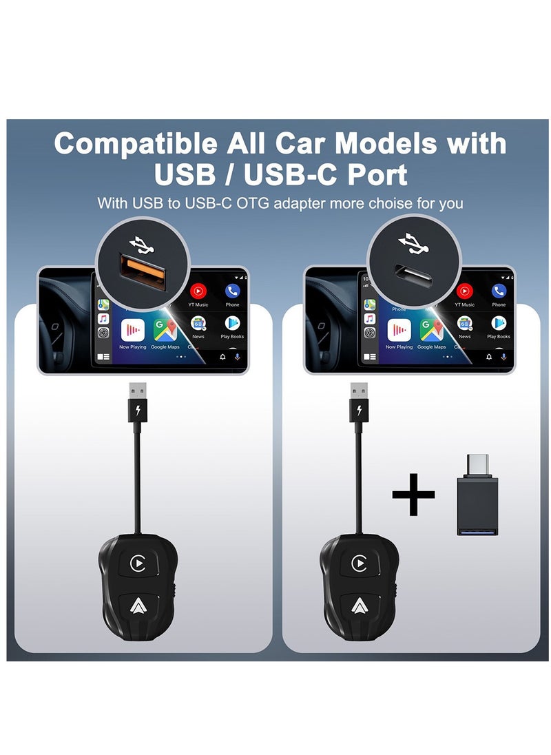 Furtey 2-in-1 Wireless Apple CarPlay & Android Auto Wireless Adapter, 5.8 GHz Wireless Carplay Dongle for Wired Apple Carplay & Android Car Converts Wired to Wireless Fast and Easy Use Fit  - Image 3