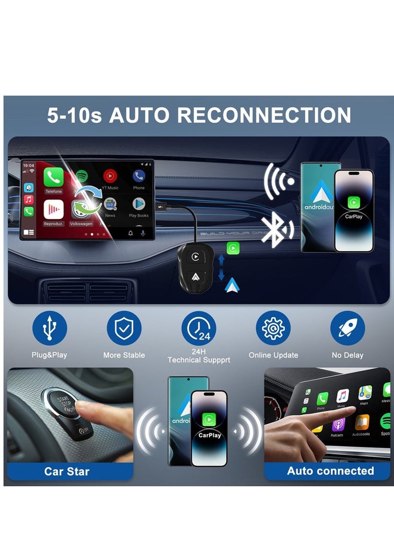 2-in-1 Wireless Apple CarPlay & Android Auto Wireless Adapter, 5.8 GHz Wireless Carplay Dongle for Wired Apple Carplay & Android Car Converts Wired to Wireless Fast and Easy Use Fit - pzsku/ZDD9CA7675120457AAC8DZ/45/_/1723530335/a07b1f6a-e0b1-4d91-a1fe-a77512c005c2