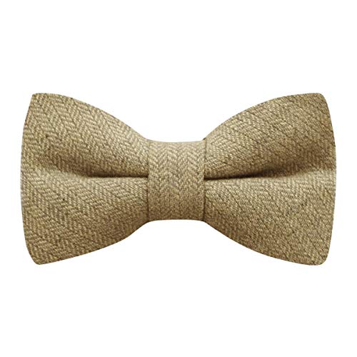 King & Priory Golden Yellow Herringbone Bow Tie - Image 2