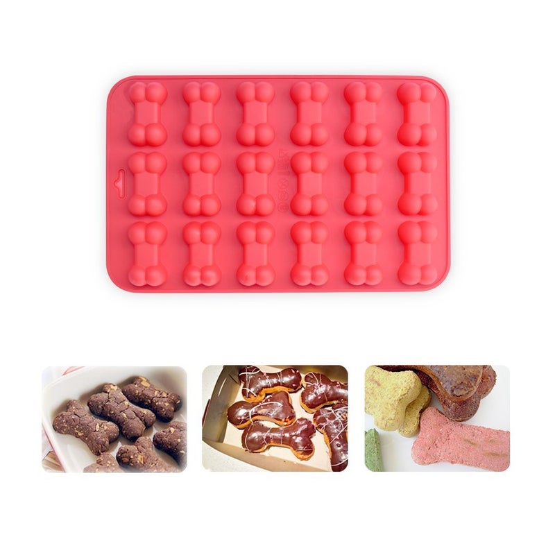 homEdge Puppy Dog Paw and Bone Silicone Molds, Non-Stick Food Grade Silicone Molds for Chocolate, Candy, Jelly, Ice Cube, Dog Treats (Puppy Paw Bone Set of 4PCS) - Image 2