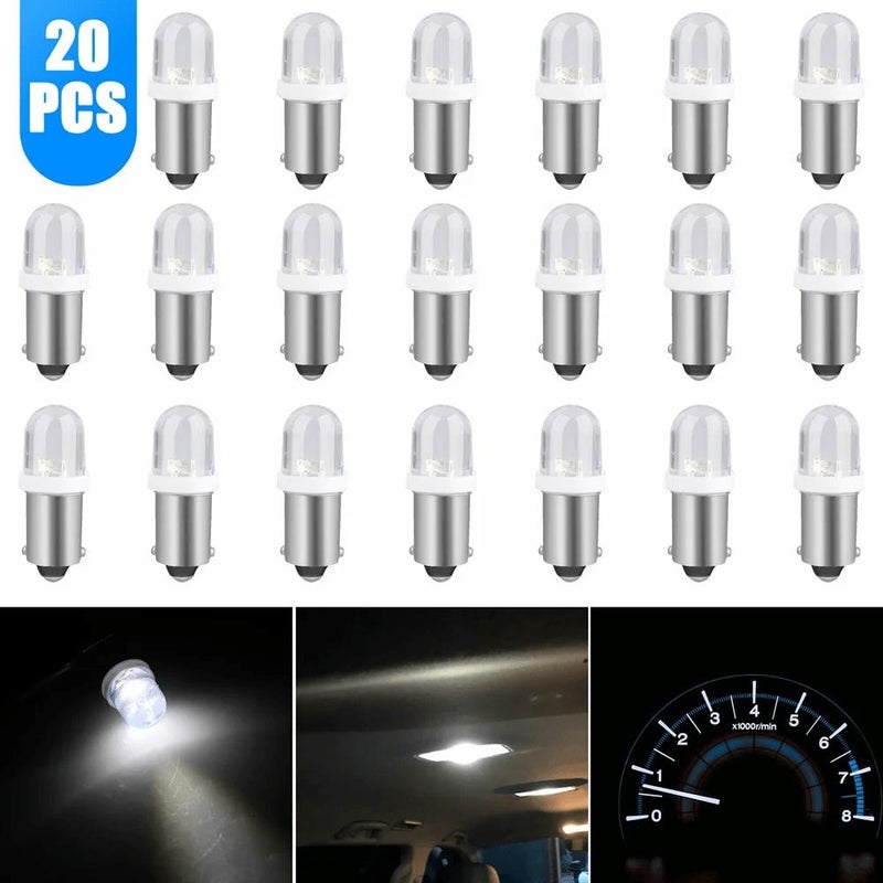 20 قطعة BA9S 1LED ضوء قبعة القش لأضواء لوحة السيارة وأضواء القراءة وأضواء الأبواب وأضواء الرجوع للخلف قابس - Image 1