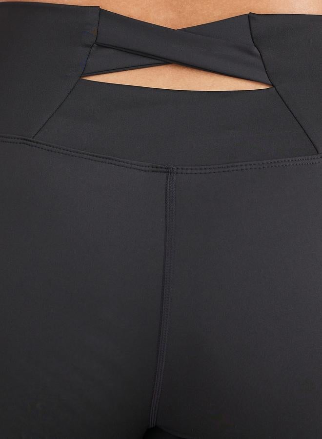 Styli Gymspire Edition - Label Broad Waist Side Pocket Flared Leggings with and Text Detail - Image 5