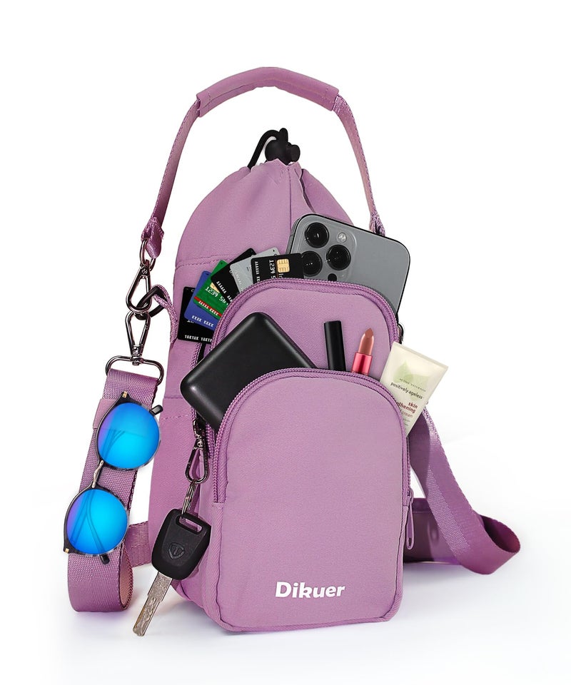 Dikuer Water Bottle Holder with Strap, 4 Big Pockets with Compartment, 24oz/32oz/40oz Crossbody Water Bottle Carrier Bag - Image 1