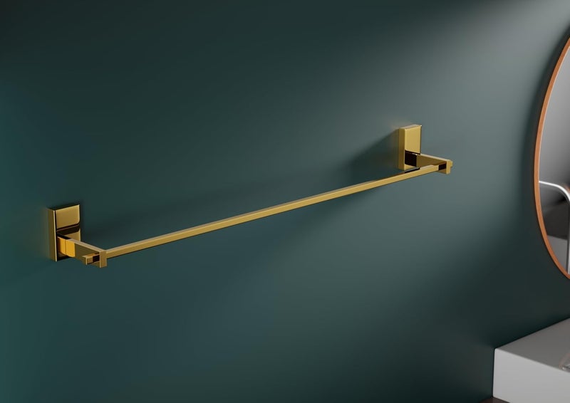 Cordial Stainless Steel Bathroom Towel Rod Holder | Wall Mounted Hand Towel Rail for Kitchen and Washroom (PVD Gold_24 Inch) - Image 2