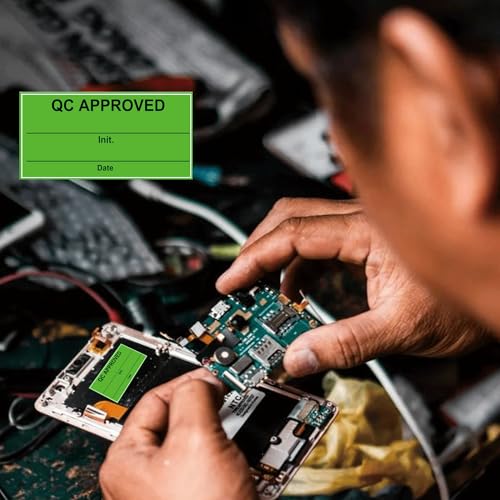 wootile QC Approval Labels Green Quality Control Inventory Stickers 2" x 1" 500 Pcs - Fluorescent Green Label for Warehouse, Inventory, Pallets, Quality Control, Assembly Lines, Manufacturing - Image 3