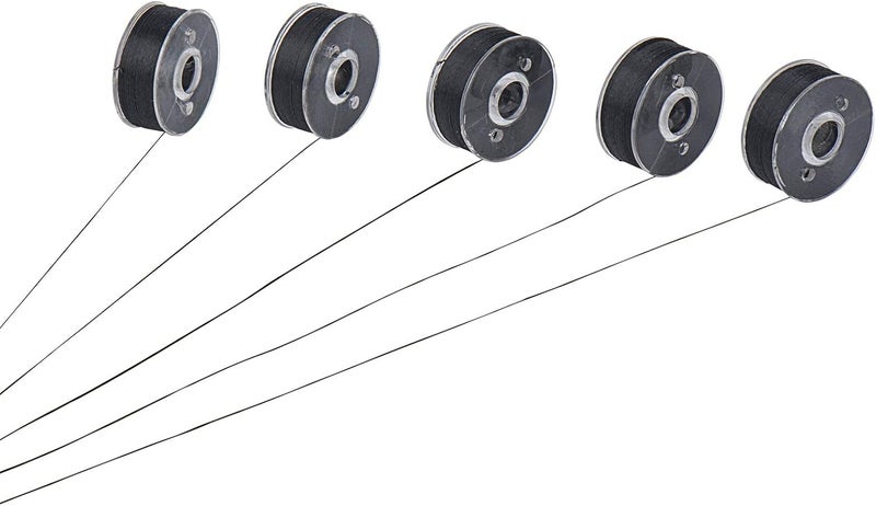 simthread 144 Prewound Bobbin Thread Size L 60WT (SA155) for Husqvarna Viking pfaff Creative Vision Embroidery Machines Plastic Side - Black - Image 2