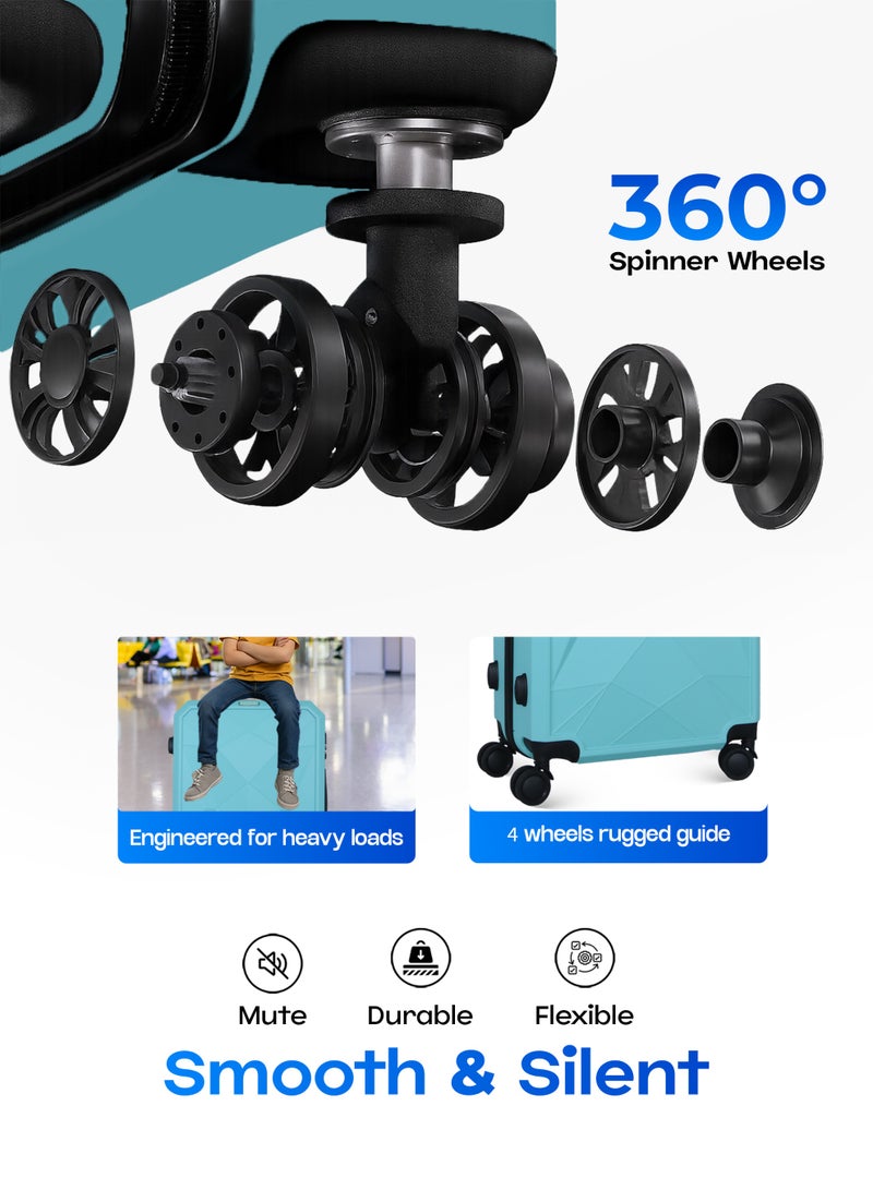 فيبتور طقم حقائب سفر 3 قطع ABS بعجلات مع نظام رقم قابل للقفل - Image 2