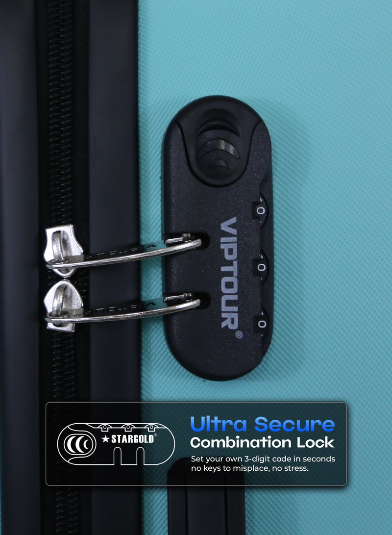 فيبتور طقم حقائب سفر 3 قطع ABS بعجلات مع نظام رقم قابل للقفل - Image 3