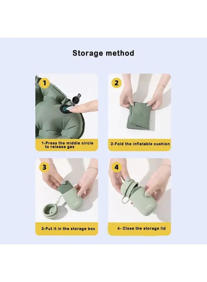 Grey Portable Manual Inflatable Air Mattress Camping Bed Pad With Carry Bag - Image 4
