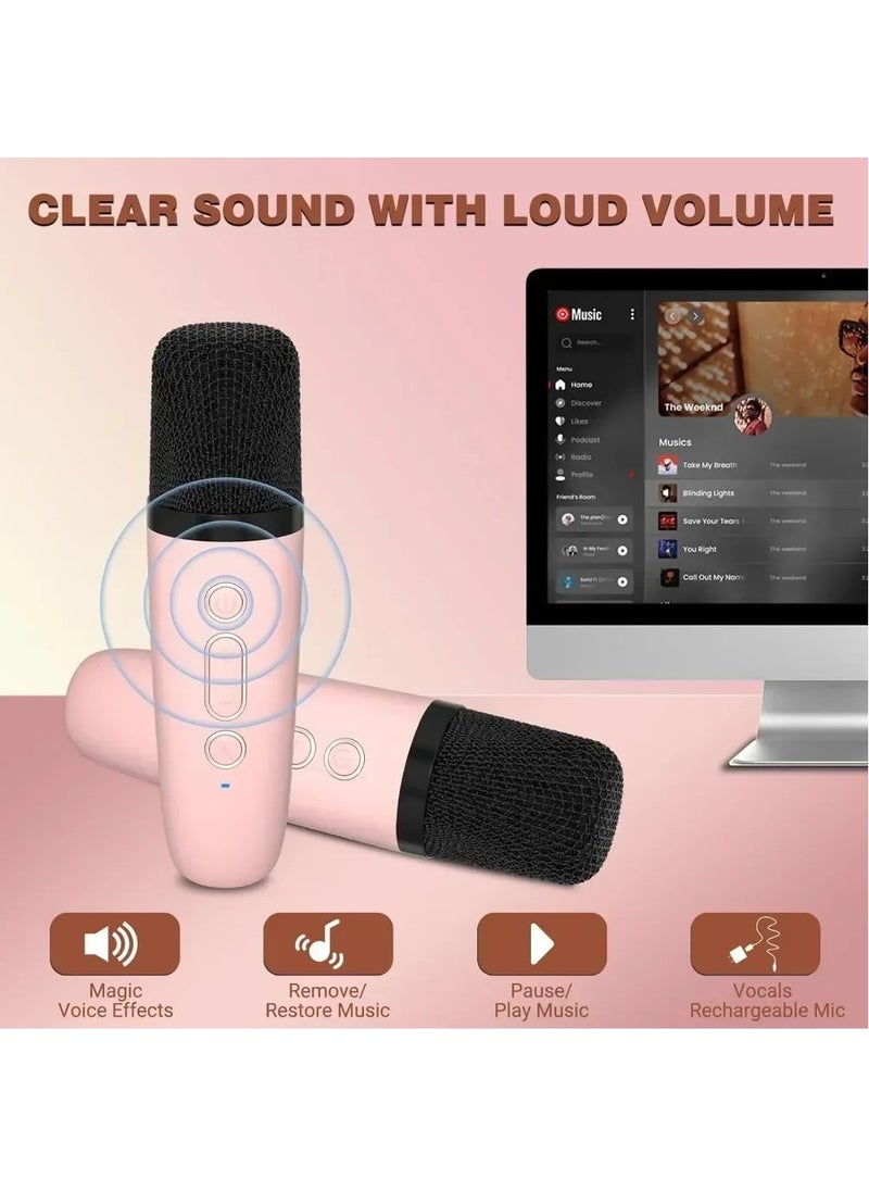 FlashHawk Portable Karaoke Speaker Kits,Mini Wireless Karaoke Speakers with 2 Pack Wireless Microphone for Home Outdoor Party  - Image 5