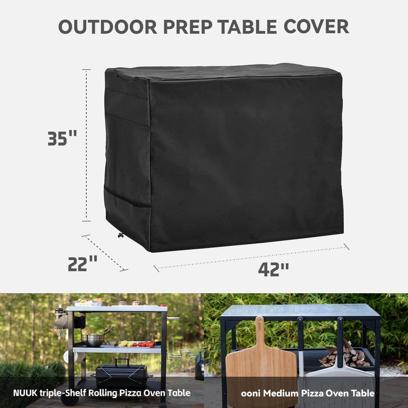 Wnanan Outdoor Prep Table Cover- Heavy Duty Waterproof Cover for Outdoor Stainless Steel Table,Compatible with 42 inch Outdoor Utility Cart and Storage Cabinet Black - Image 1
