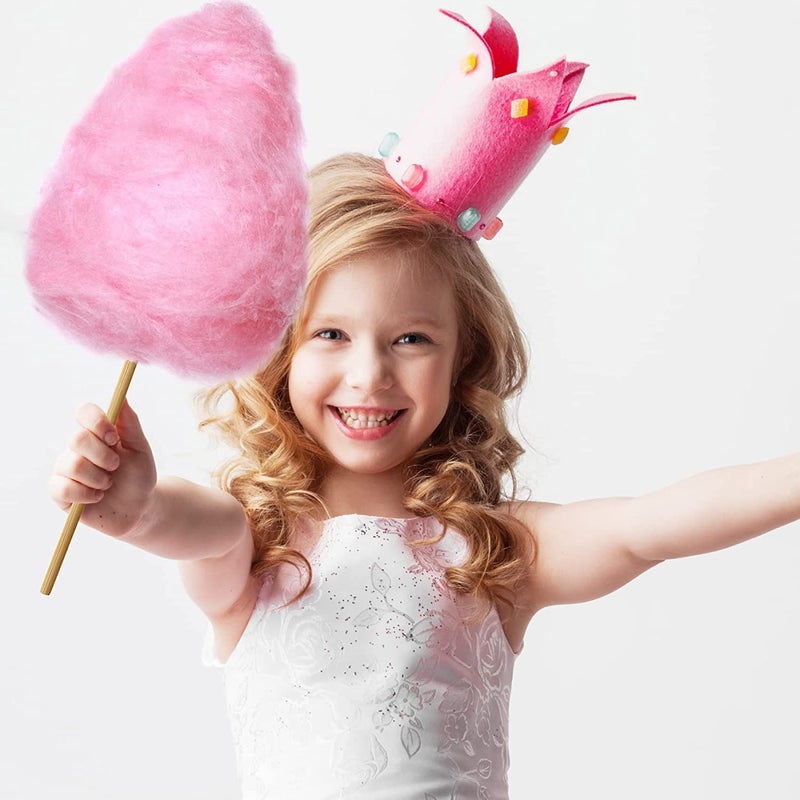 GOPAD GOPAD Cotton Candy Machine Candy Floss Machine Electric Smooth Cotton Candy Maker for Kids Sugar Free Candy with Detachable Splash Guard 10 Bamboo Sticks Sugar Spoon Pink 1 Pcs  - Image 4