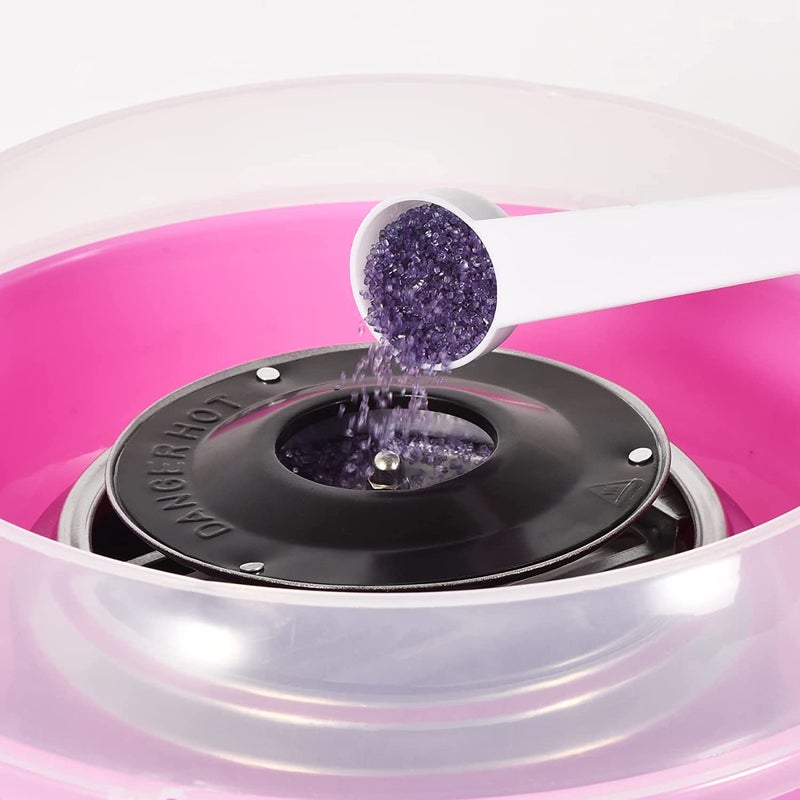 GOPAD GOPAD Cotton Candy Machine Candy Floss Machine Electric Smooth Cotton Candy Maker for Kids Sugar Free Candy with Detachable Splash Guard 10 Bamboo Sticks Sugar Spoon Pink 1 Pcs  - Image 5