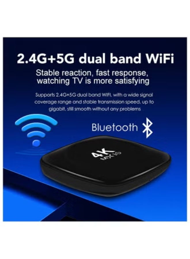 MX10 Android 13 Smart TV Box with 4K Ultra HD & 3D Support – High-Speed IPTV Streaming Media Player with Dual-Band WiFi (2.4G/5G), Bluetooth, HDMI Output & USB – Android Streaming Box for Movies, Live TV, YouTube, Netflix, Apps & Games – Easy Setup & Smooth Performance  - Image 5