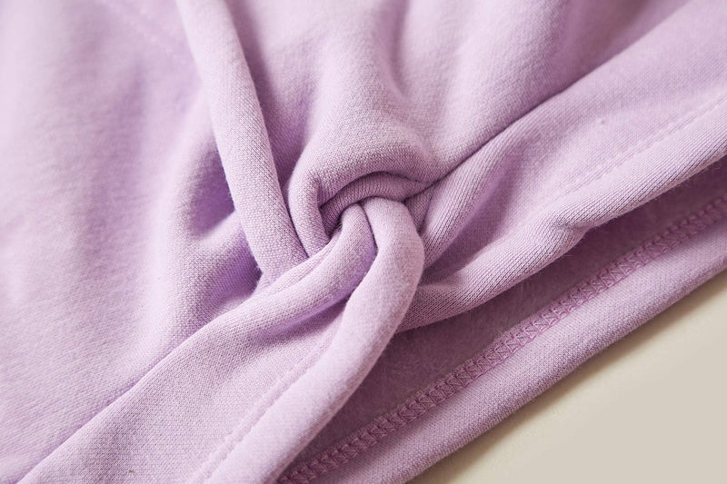 DANSHOW Girls Ballet Wrap Tops Kids Long Sleeve Dance Sweater,Velvet Inner(824-130-09) Purple - Image 4