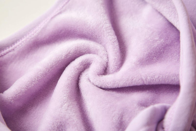 DANSHOW Girls Ballet Wrap Tops Kids Long Sleeve Dance Sweater,Velvet Inner(824-130-09) Purple - Image 3