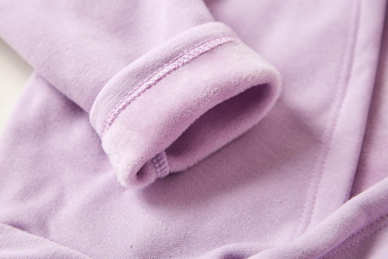 DANSHOW Girls Ballet Wrap Tops Kids Long Sleeve Dance Sweater,Velvet Inner(824-130-09) Purple - Image 5