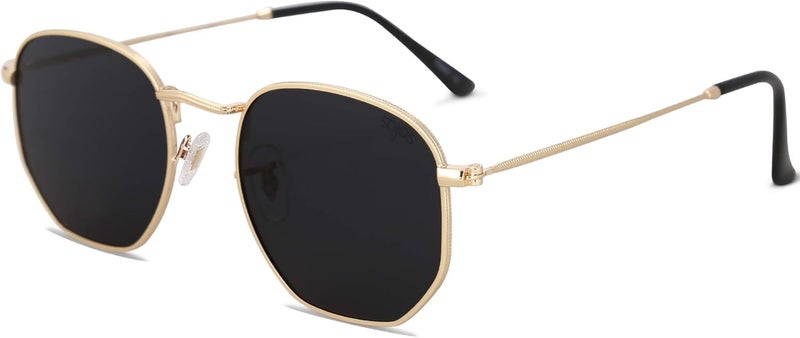 Sojos Square Polarized Sunglasses for Women Men Small Hexagonal Polygon Mirrored Lens SJ1072 - Image 1